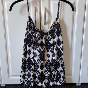 Cute Loft cream and black printed tank top